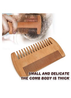 اشتري Natural Sandalwood Wooden Mustache Comb with Dual-Action Teeth and 1 Pocket Piece في السعودية