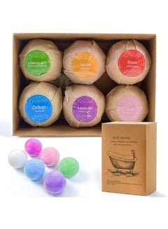 Buy Bath Bombs 6 Pack Large Organic and Natural Essential Oil Handmade Gift Set to Moisturize Dry Skin in Saudi Arabia