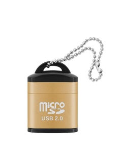 Buy 480Mbps Mini Micro SD Card Mobile Phone High-Speed TF Memory Card Reader Computer Car Speaker Card Reader(Golden) in Saudi Arabia