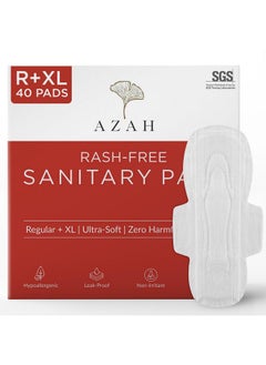 اشتري Sanitary Pads For Women (Pack Of 40: 20 Regular + 20Xl) 100% Organic Sanitary Pads For Women Cotton Sanitary Pads For Women | Without Disposable Bag في الامارات