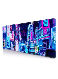 Buy Japanese Neon Rainy Street Gaming Mouse Pad – Anti Slip Base – Speed Edition | 70 X 30 cm in Egypt