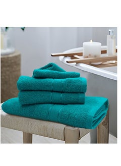 اشتري Daffodil (Turquoise Blue) Premium Bath Towel (70x140 Cm-Set of 1) 100% Cotton, Highly Absorbent and Quick dry, Hotel and Spa Quality Bath linen with Stripe Diamond Dobby-500 Gsm في الامارات