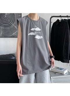 Buy Sleeveless Mens Hip-Hop Tank Top Summer Casual Dark gray in Saudi Arabia