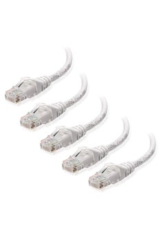 اشتري DKURVE® 20 CM CAT6 CAT5 CAT5e UTP Ethernet Network Cable Male to Male RJ45 Patch LAN Short cable Pack of 5 white في الامارات