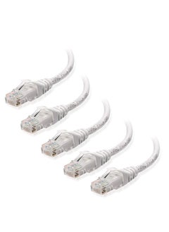 اشتري DKURVE® 20 CM CAT6 CAT5 CAT5e UTP Ethernet Network Cable Male to Male RJ45 Patch LAN Short cable Pack of 5 white في الامارات