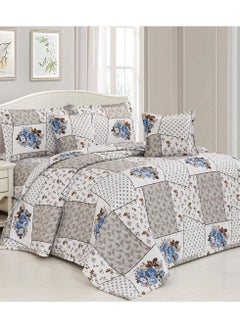 Buy HOURS Floral compressed luxury Comforter Set 6 Pieces, King Size, Aviva-10 in Saudi Arabia