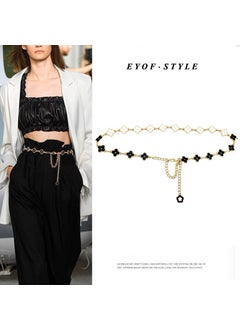 اشتري Chic Clover Metal Waist Chain Belt for WomenNew Golden four-leaf clover for two sides New Golden four-leaf clover for two sides في الامارات