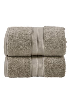 Buy Premium 100 % Combed Cotton 2-Pcs Bath Sheet Set (85 X 172 CM) 600 GSM Large Towel, Highly Absorbent, Quick Dry,Best Towel for Bathroom, Spa And Hotel,Dark Beige in Saudi Arabia