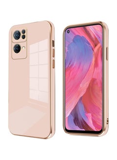 Buy Compatible with Oppo Reno 7 Pro 5G Case Silicone Pink, Plating Oppo Reno 7 Pro 5G Phone Case Shockproof Thin and Soft Cover (Pink) in Egypt