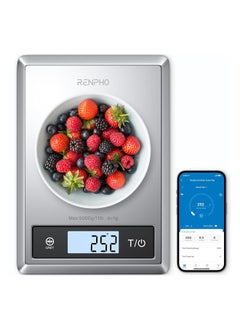 Buy RENPHO Smart Food Scale Digital Kitchen Scale for Food Ounces and Grams Coffee Weight Scale with Nutritional Calculator APP for Keto Macro Calorie Weight Loss Precise Graduation Stainless Steel in UAE