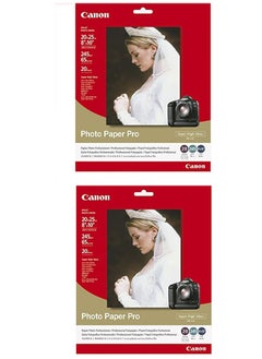 Buy Pack Of 2 Canon Photo Paper Pro PR-101 - Super High Gloss 8 x 10 inch in Saudi Arabia