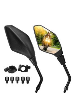 Buy Motorcycle Mirror, Universal Motorcycle Mirror with M8 M10, Motorcycle Rear View Mirror with Holder, Mirror for Motorcycle, Moped, Scooter, Rear View Mirror Compatible with MT07 in UAE