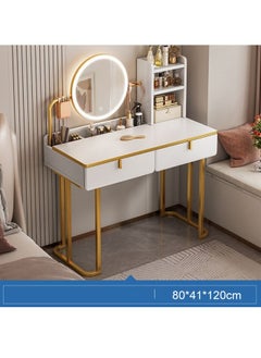 Buy Makeup Vanity Table Dressing Table Flip Mirror With Drawers in UAE