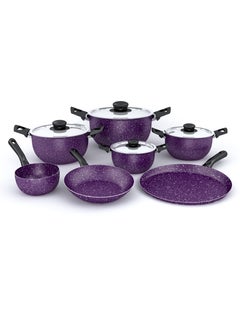 Buy Granite Cookware Set - 11 Pieces - Purple in Egypt