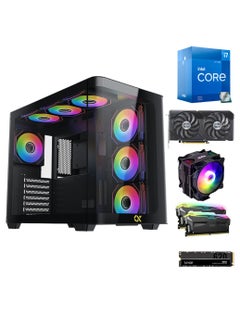 اشتري Gaming PC Core INTEL CORE i7 12th Gen 12700F 3.60GHz ,Motherboard-ASUS PRIME B760M-A WiFi-6 D4/ARES DDR4 RAM 32GB (2X16GB) 3600Mhz |RGB/ SSD 1TB M.2 2280 PCIe NVMe 3500Mb/s Gen3x4/Graphics Card ASUS DUAL NVIDIA GEFORCE RTX 4070 SUPER OC 12GB EVO (2XFAN) GDDR6X - BLACK /Windows 11 Pro BLACK في السعودية