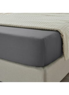 Buy Fitted sheet, dark grey, 90x200 cm in Saudi Arabia