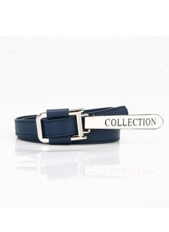 Buy Alloy Button Simple Versatile Casual Women's Punch Free Lazy Jeans Suit Belt 105cm Blue in UAE