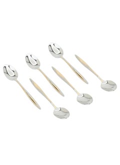 Buy A Set Of Cutlery Spoons Silver Embossed With Gold 30 Pieces in Saudi Arabia