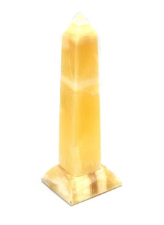 اشتري immatgar pharaonic Decorative Egyptian Alabaster Obelisk ancient Egyptian souvenirs gifts handmade Home decor collectibles Sculptures  (Yellow - 20 CM Height) في مصر