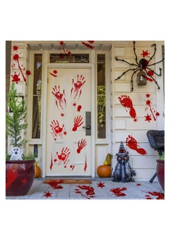 Buy Halloween Decorations Bloody Handprint and Footprint Stickers Bloody Halloween Party Supplies Scary Party Decoration Set (4 Sheets Bloody Stickers) in UAE