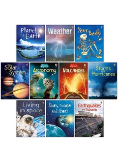 Buy Usborne Beginners Science 10 Books Collection Set (Sun, Moon and Stars, Living in Space, Volcanoes, Solar System, Planet Earth, Earthquakes and Tsunamis & MORE!) in UAE