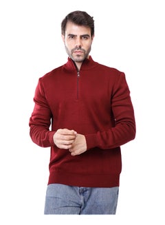 Buy Coup Regular Fit Basic Pullover For Men Color Burgundy in Egypt