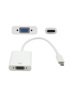 Buy USB Type C Male To VGA Female Adapter Cable White in UAE