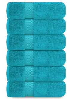 Buy Premium Teal Hand Towels - Pack of 6, 41cm x 71cm Bathroom Hand Towel Set, Hotel & Spa Quality Hand Towels for Bathroom, Highly Absorbent and Super Soft Bathroom Towels by Infinitee Xclusives in UAE