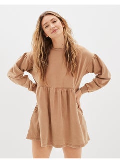 اشتري AE Long-Sleeve Fleece Babydoll Mini Dress في السعودية