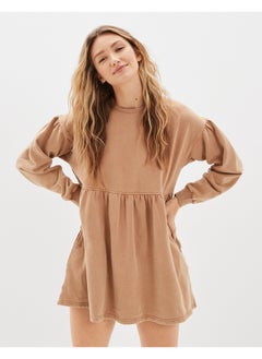 اشتري AE Long-Sleeve Fleece Babydoll Mini Dress في السعودية