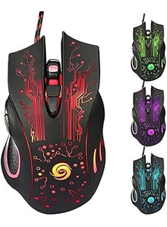 Buy Gaming Mice Computer Gaming Mouse Wired Manipulator Gaming Mouse Glare Usb Wired Gaming Mouse Adjustable 7 Buttons Led Backlit Professional Gamer Mice Ergonomic For Pc Laptop Black Seven Colors in Saudi Arabia
