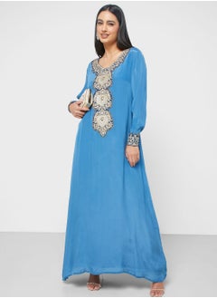 اشتري Printed Satin Jalabiya في الامارات