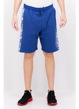 Buy Men Drawstring Brand Logo Basic Short, Blue/White in UAE