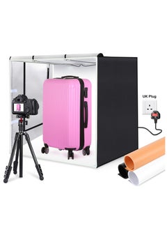 Buy 31.5Inch/80cm Folding Portable 80W 8500LM White Light Photo Lighting Studio Shooting Tent Box Kit with 3 Colors Backdrops (Black, White, Orange) in Saudi Arabia