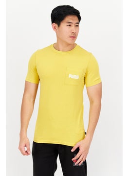 Buy Men Sportswear Fit Training T Shirt, Yellow in UAE