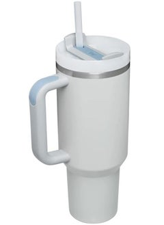 Buy 1200ml Tumbler Leak-Proof Coffee Mug with Handle, Straw, and Stanley Cup-like Design Grey in Saudi Arabia