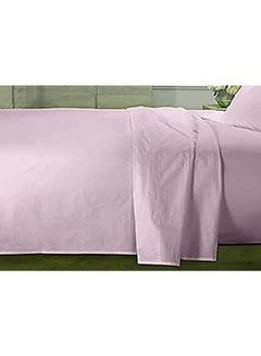 اشتري Cotton Home Super Soft Bed Fitted 260x240Cm/103x95Inch, King Size High Quality Polyester Mattress Cover - Extra Soft - Easy Fit Highly Breathable Bedding & Linen Cover Pink في الامارات