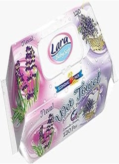 اشتري Lara Baby Soft Wet Wipes with Lavender Scent - 120 Pieces في مصر