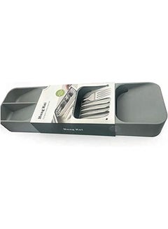 اشتري Drawer Cutlery Organizer Tray Kitchen Storage Holder Rack For Cutlery Silverware Compact Cutlery Tray Spoon Cutlery Box (Grey) في السعودية