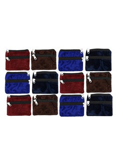 Buy Kuber Industries Velvet 24 Pieces Women Cloth Handy Purse Coin Pouch batwa Wallet with Two Zipper Multi in UAE