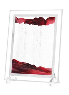 Buy 7" Desktop Flowing Sand Art Picture Frame Hourglass Dynamic 3D Motion Deep Sea Sandscapes Landscapes Glass Painting For Home Office Decoration (Red) in UAE