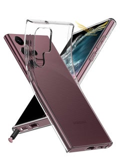Buy Samsung Galaxy S22 Ultra Case Clear Slim Fit Crystal Clear Transparent Anti-Scratch Flexible Soft TPU in UAE