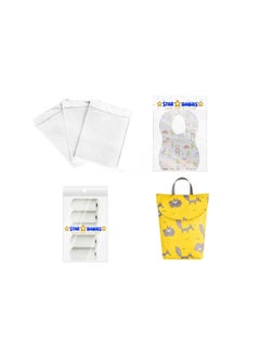 Buy Baby Essentials Pack Pack Of 4 Scented Bag 5Pcs Changing Mat 3Pcs Bibs 5Pcs Small Diaper Bag Assorted in UAE