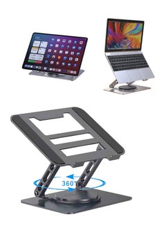 Buy Laptop Stand for Desk with 360° Rotating Base, Multi-Angle Adjustable Laptop Stands, Foldable Laptop Riser Compatible with 10 to 15.6 Inches PC Computer in UAE