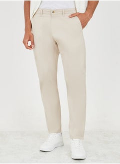 Buy Solid Slim Fit Cotton Stretch Chino in Saudi Arabia