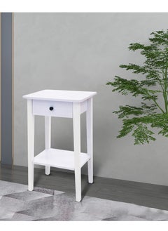 Buy Bedside table with 1 drawer, white, 70x46 cm in Saudi Arabia