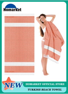 اشتري Turkish Beach Towel - Turkish Cotton - 39x71 inch Oversized - Turkish Towel for Beach, Bath, Pool, Gym, Yoga - Prewashed, Lightweight, Quick Dry في الامارات