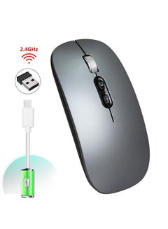 Wireless Bluetooth Mouse,LED Rechargeable Slim Silent Laptop  Mouse,Portable(BT5.2+USB Receiver)Dual Mode Computer Mice,Quick Precise  Responsiveness