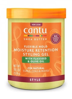 Buy Cantu Shea Butter Flexible Moisture Retention Styling Gel with Flax Seed and Olive Oil - 524 gm in Saudi Arabia