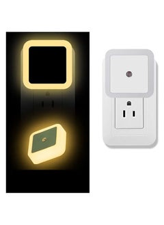 اشتري 2 PCS Square Light Control Induction Light, Creative Plug-In Night Light, Intelligent Led Night Light,LED Night Lights are Used in Bedrooms, Bathrooms, Kitchens, Corridors في الامارات